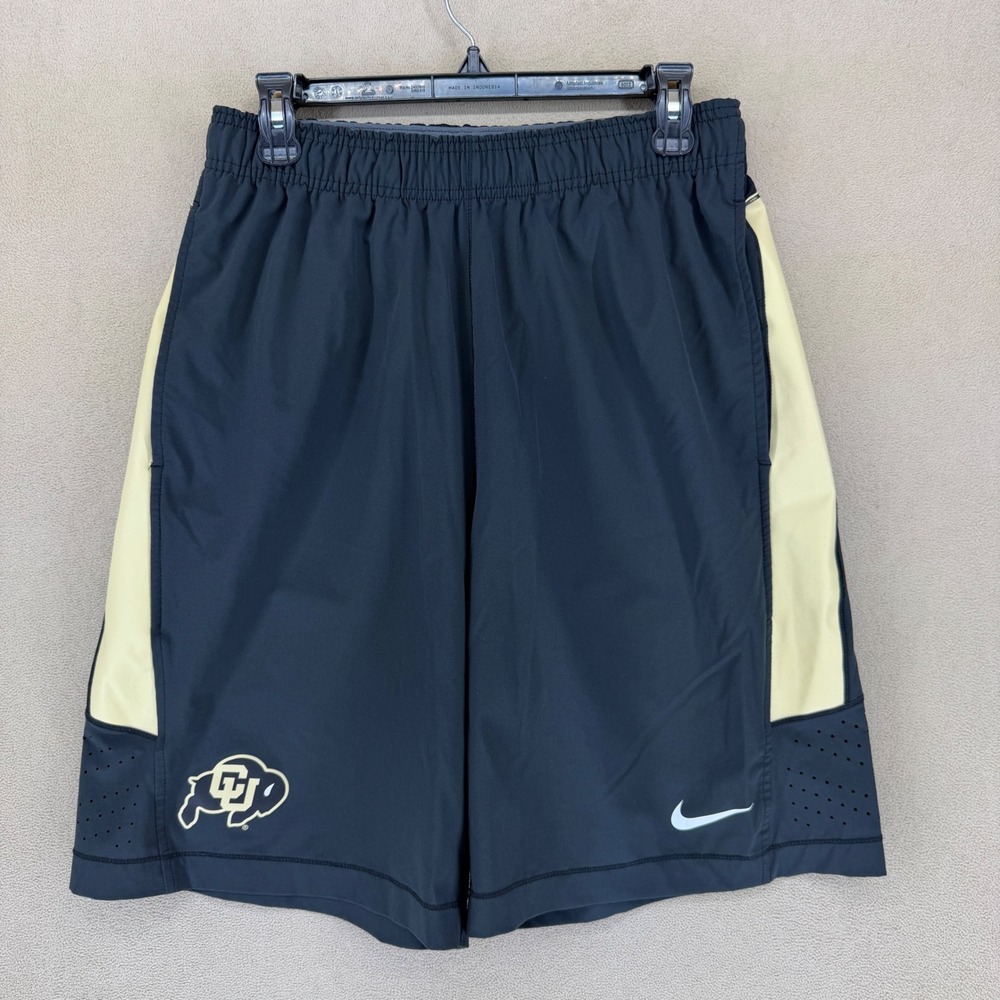 Nike CU Buffaloes Men's Athletic Shorts Black Gold Embroidered Logo Size M